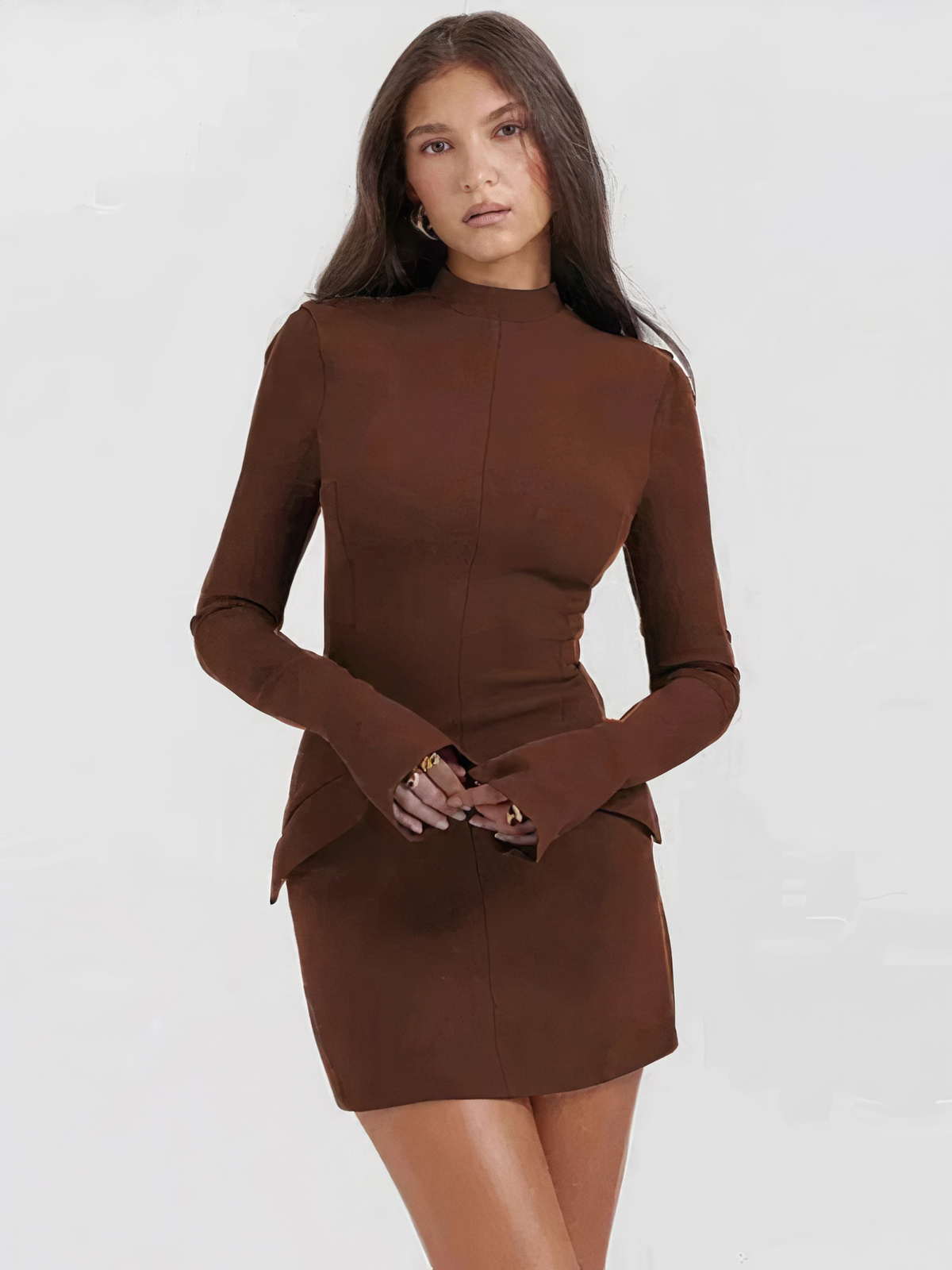 Stilla | Elegant Kjole med Lange Ærmer Polyester Stilfuld & Moderne