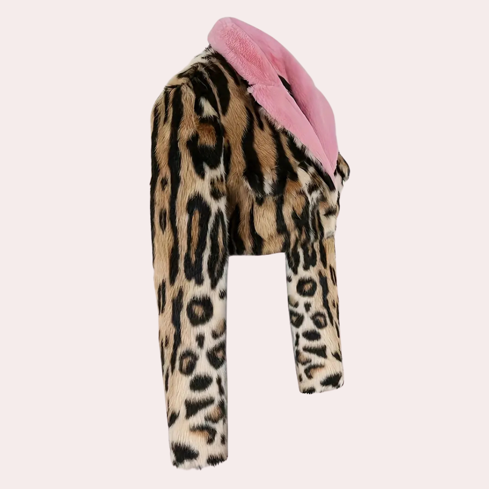 Stilla | Pelsfrakke Med Leopardmønster til Damer
