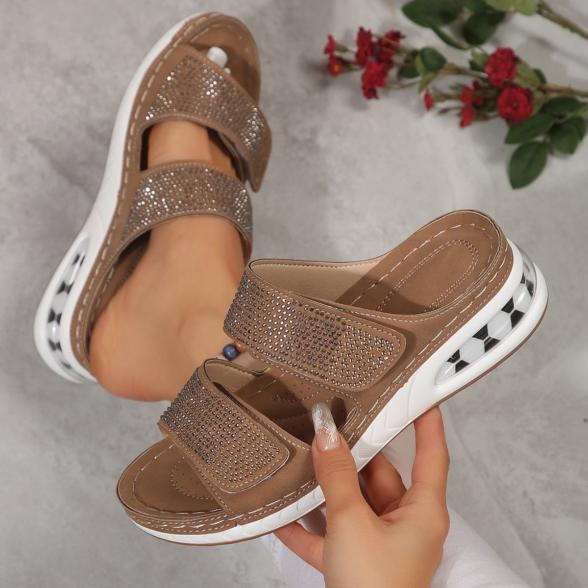 Stilla | Sommer Strass Hjemmesko Damer Online salg