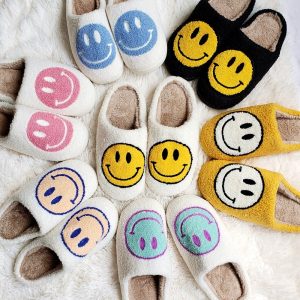 Stilla Store Smiley Mønster Pels Hjemmesko