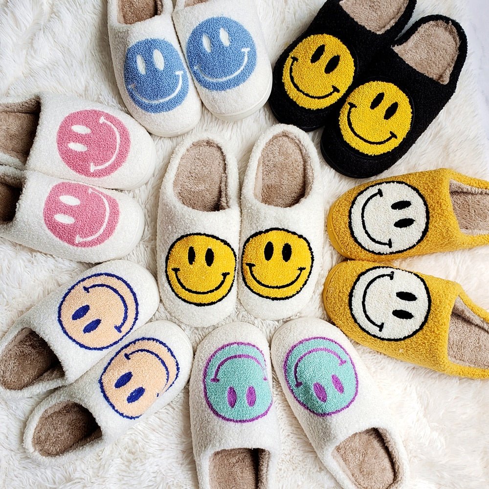 Stilla Store Smiley Mønster Pels Hjemmesko