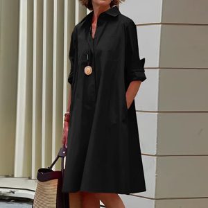 Stilla | Kjole Med Elegante Lange Ærmer Rabat