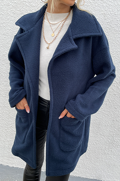 Stilla | Mode Elegant Udendørs Tøj Med Solid Patchwork Lommer og Omklappelig Krave Online nu