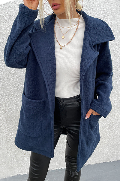 Stilla | Mode Elegant Udendørs Tøj Med Solid Patchwork Lommer og Omklappelig Krave Online nu