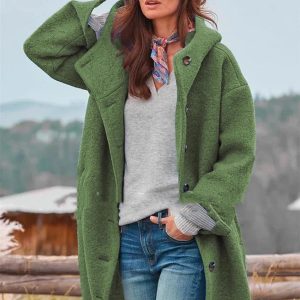 Stilla | Mode Enkel Tweed Trench Coat Levere
