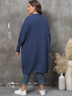 Stilla | Plus Size Langærmet Lommer Cardigan