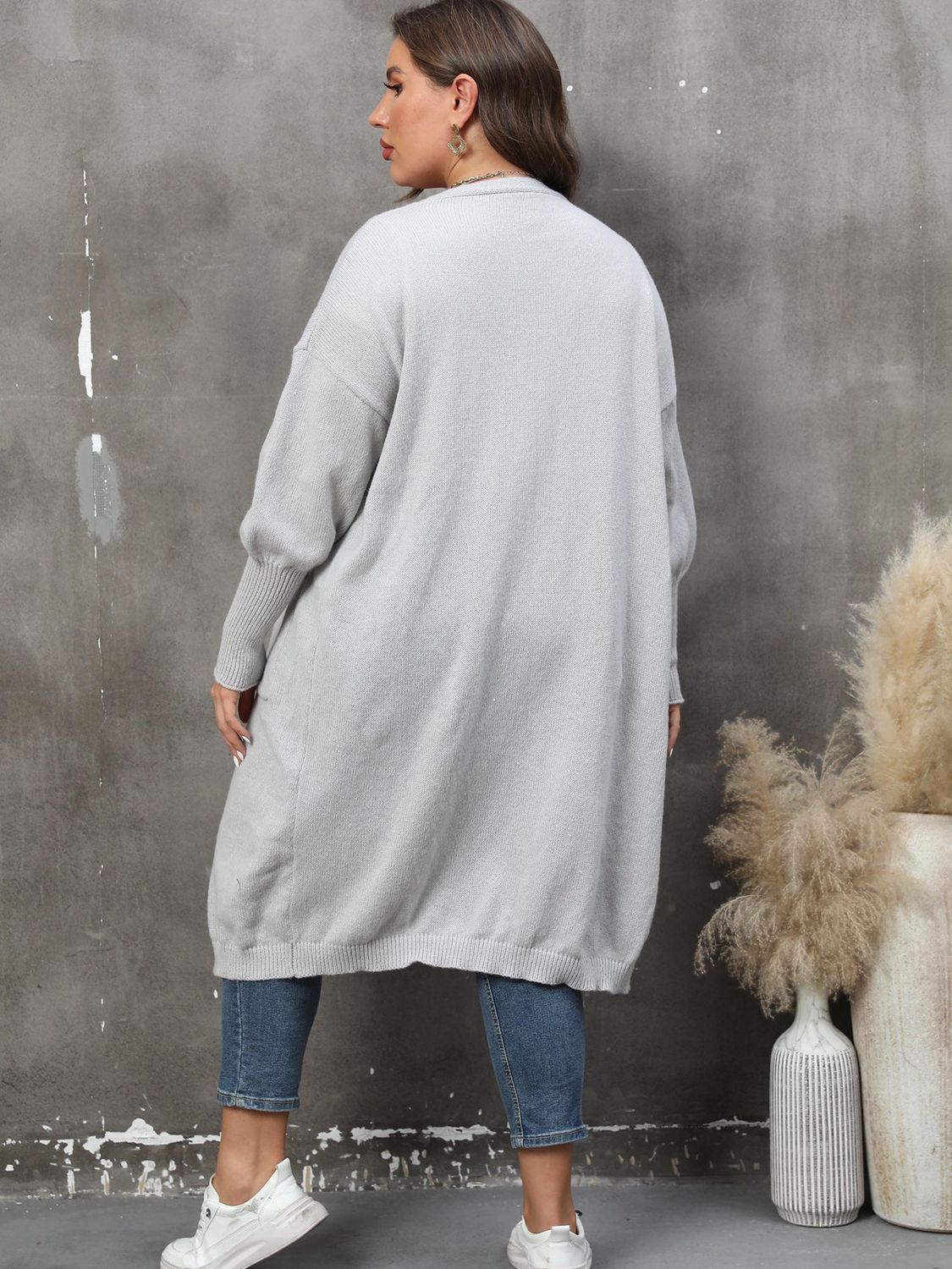 Stilla | Plus Size Langærmet Lommer Cardigan