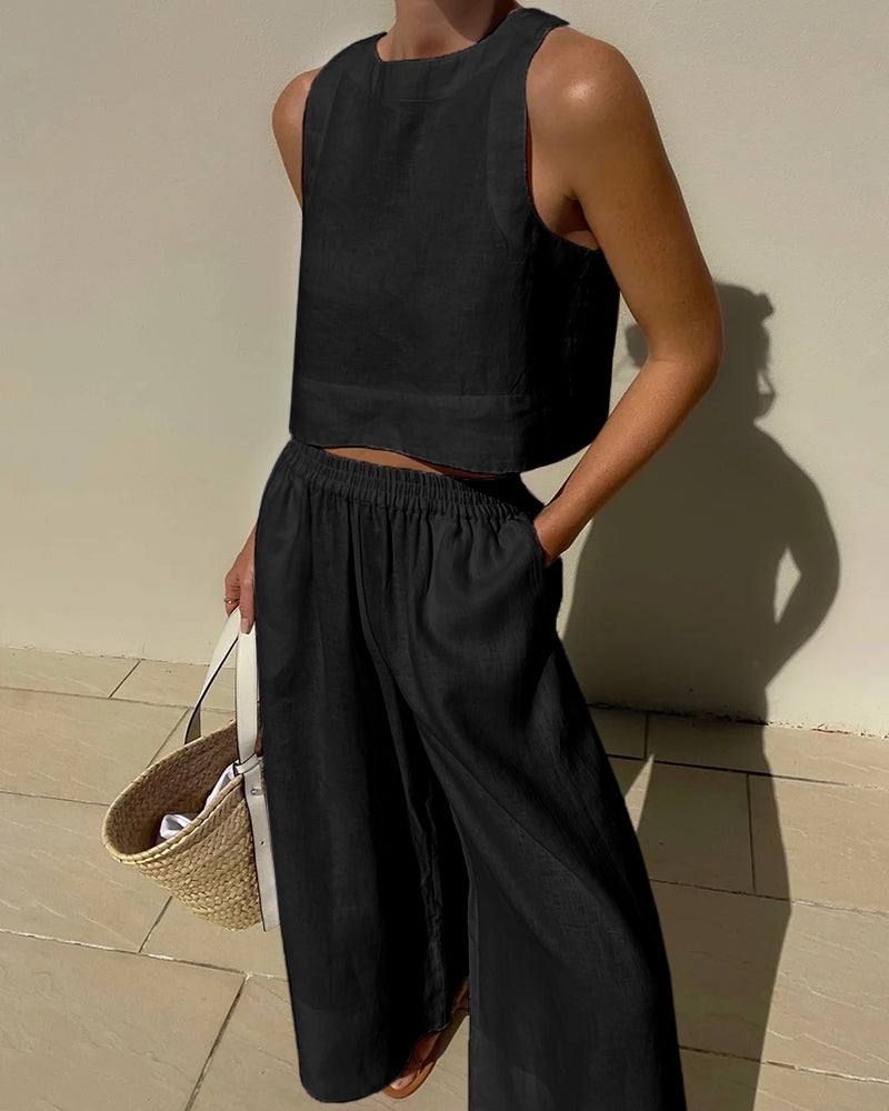 Stilla | To-delt Crop Top Og Ben Sæt