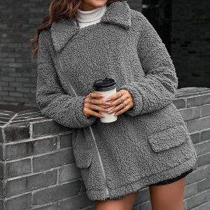 Stilla | Fleece Zip Jakke Fuzzy Faux Shearling