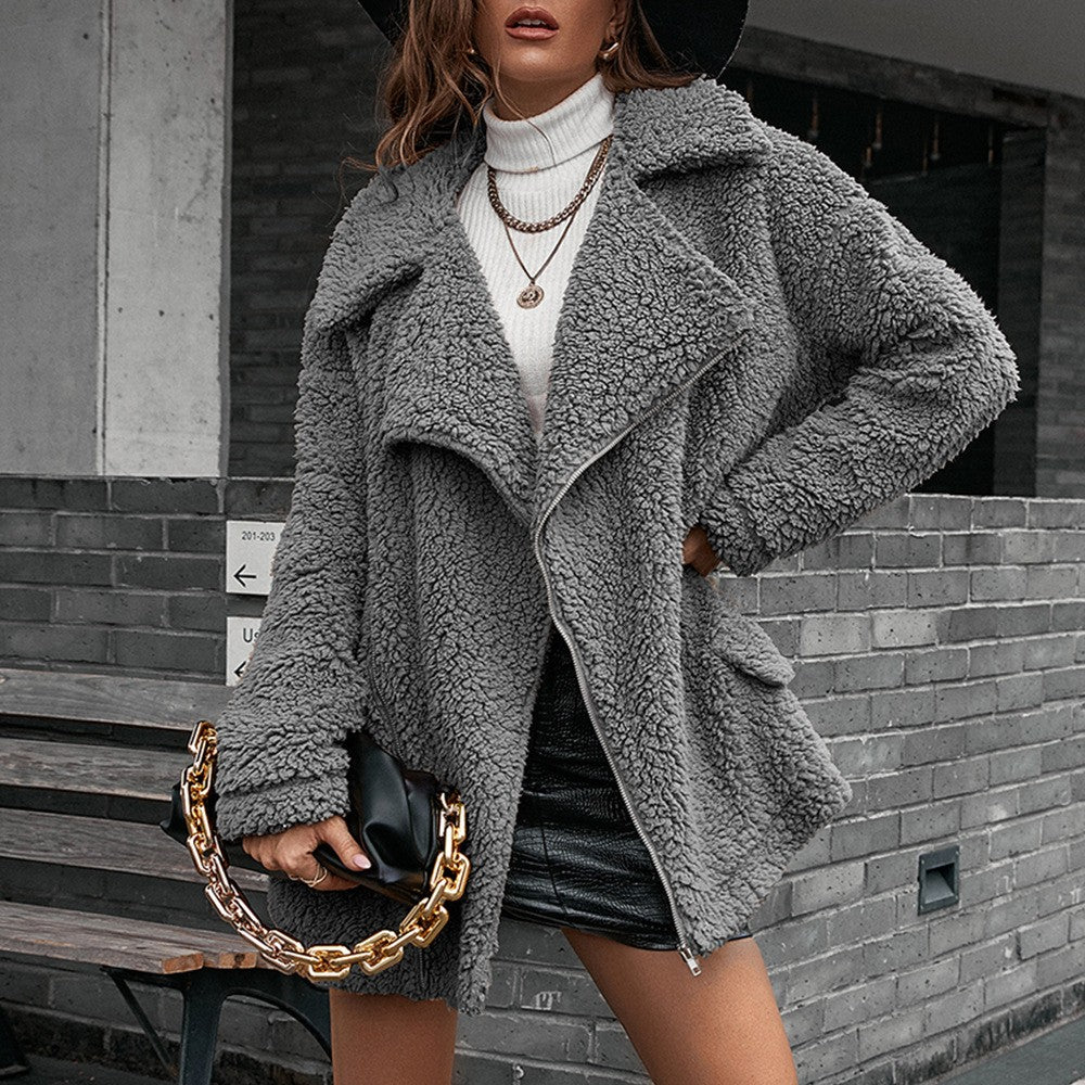 Stilla | Fleece Zip Jakke Fuzzy Faux Shearling