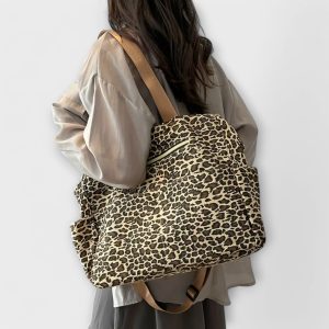 Stilla | Leopardprint Lærred Crossbody Taske