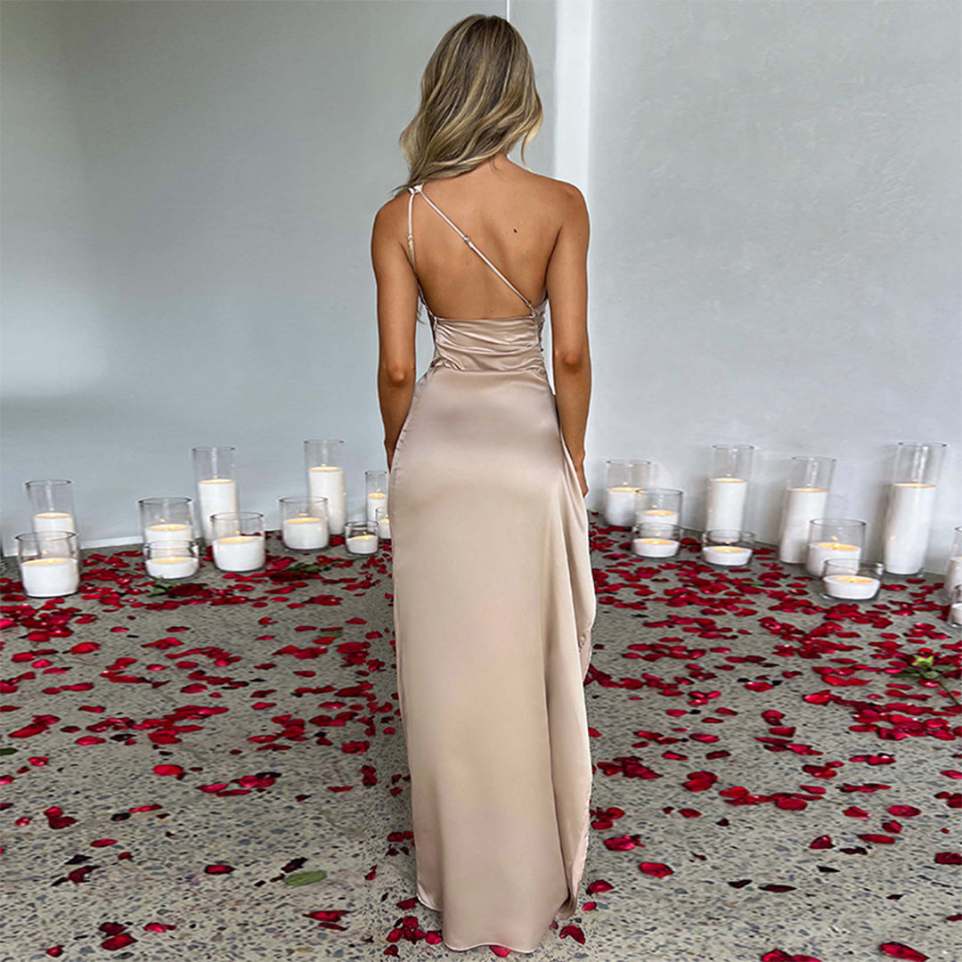 Stilla | Elegant Lang Satin Kjole Hot på udsalg