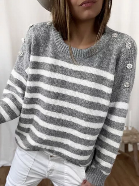 Stilla | Elegant Stribet Pullover Rabat