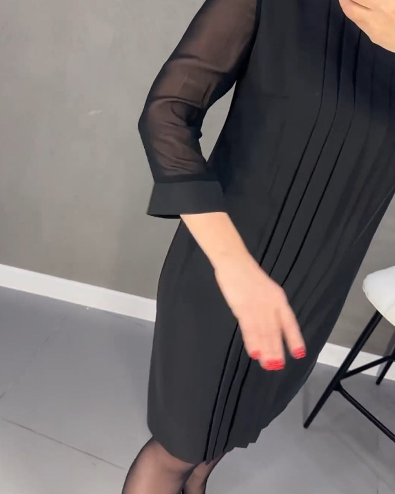 Stilla | Adora Kjole Enkel Med Fald Og Patchwork Net