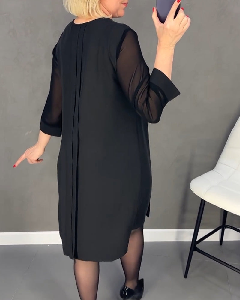 Stilla | Adora Kjole Enkel Med Fald Og Patchwork Net