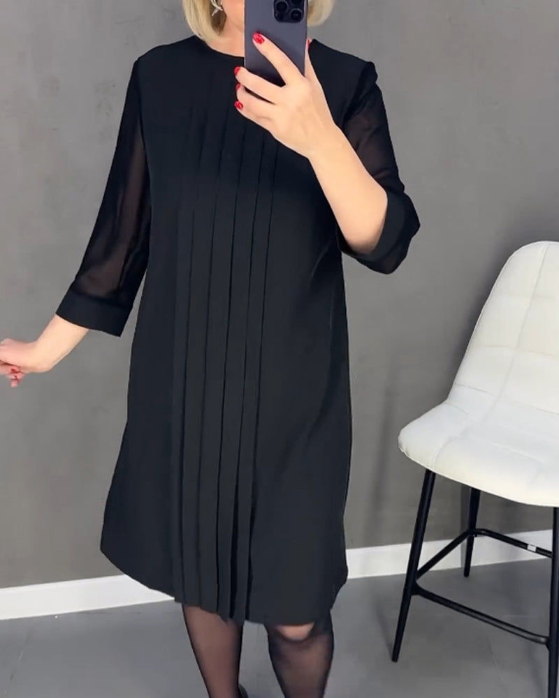 Stilla | Adora Kjole Enkel Med Fald Og Patchwork Net