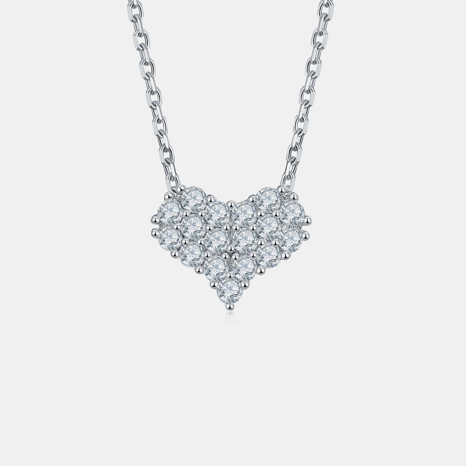 Stilla | Moissanite 925 Sterling Silver Hjerte Halskæde