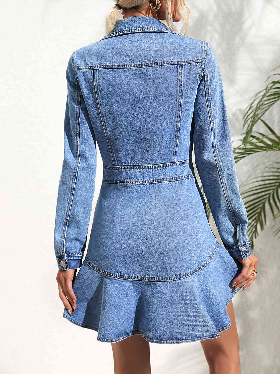 Stilla | Neck Button Down Denim Dress