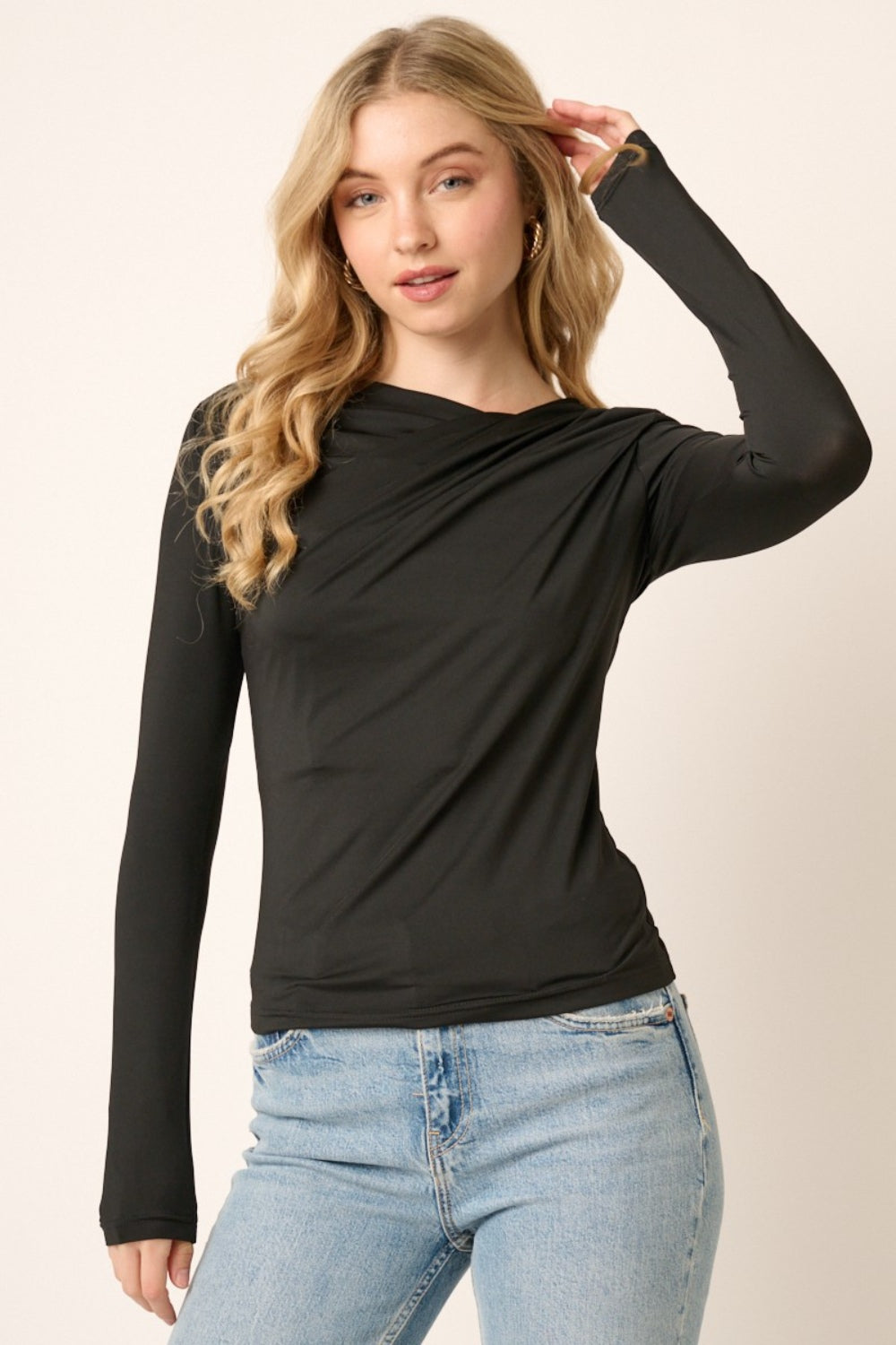 Stilla | Ruflet Langærmet Slim Top