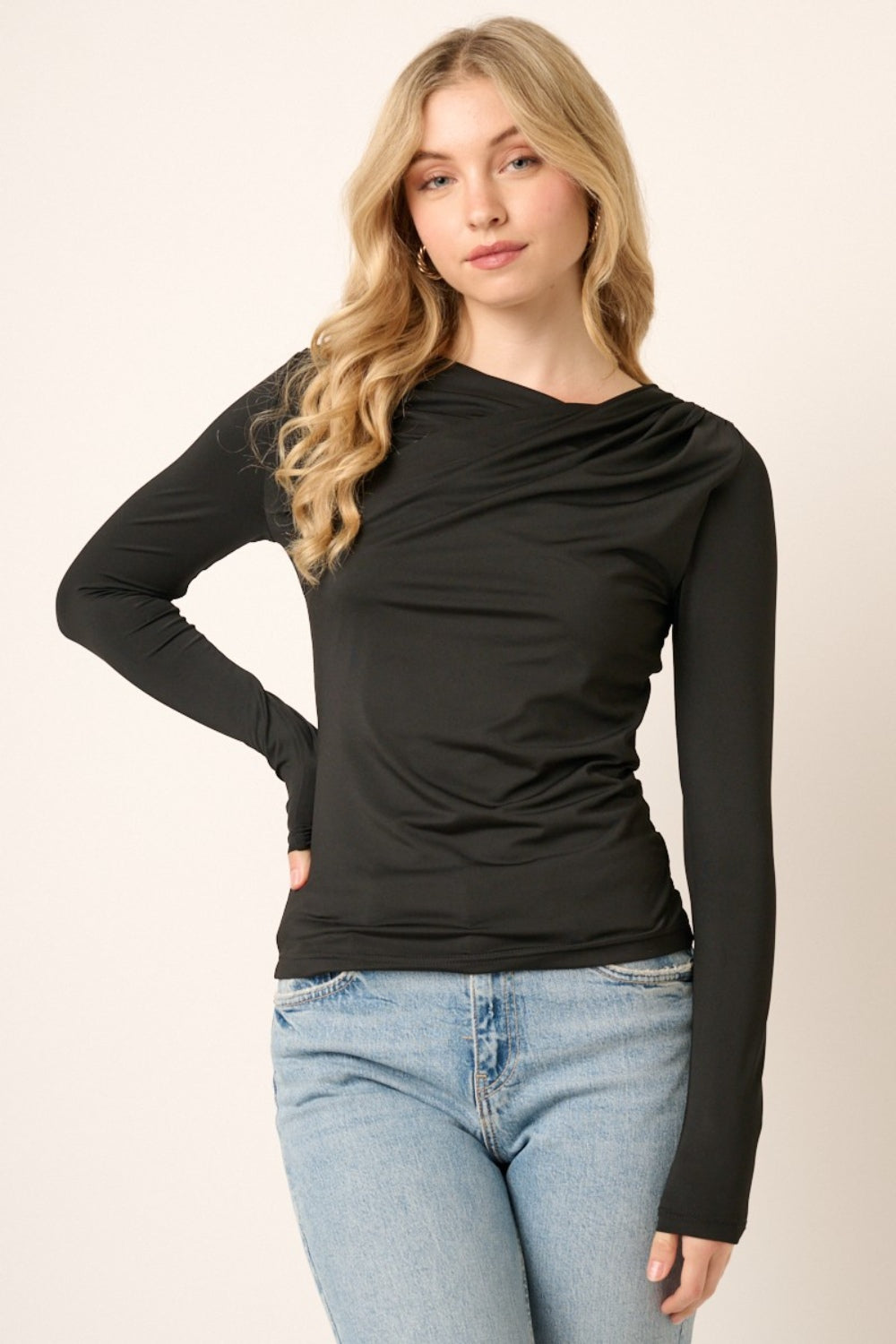 Stilla | Ruflet Langærmet Slim Top