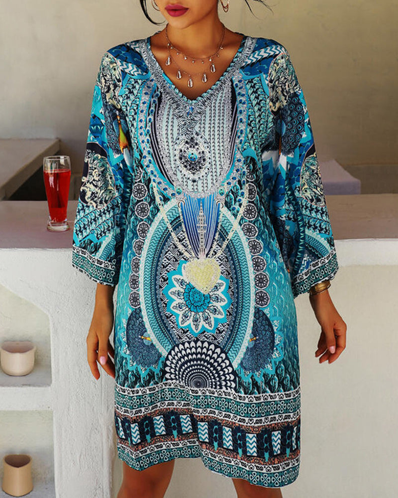 Stilla | Boho Kjole Med Lange Ærmer