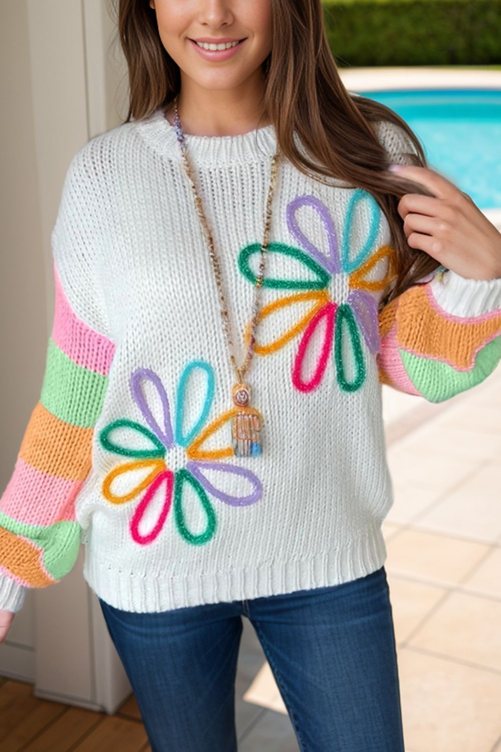 Stilla | Blok Rund Hals Sweater