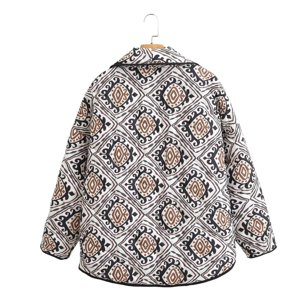Stilla | Cardigan Med Retroprint til Kvinder Valor