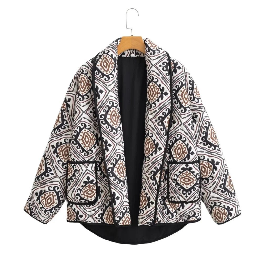 Stilla | Cardigan Med Retroprint til Kvinder Valor