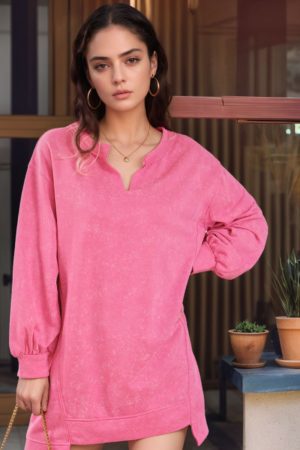 Stilla | Notched Langærmet Oversize Sweatshirt på udsalg