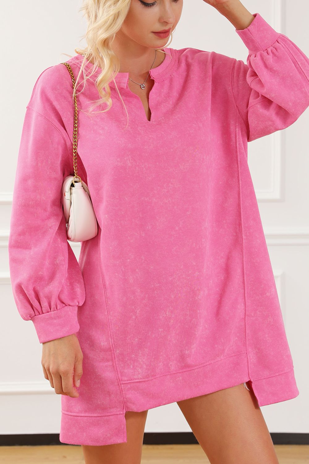 Stilla | Notched Langærmet Oversize Sweatshirt på udsalg