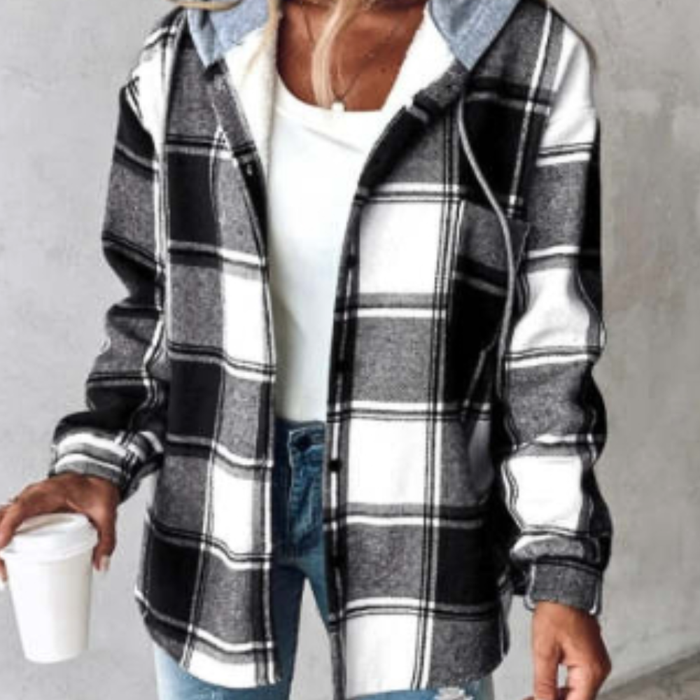 Stilla | Afslappet Ternet Kvinders Hoodie Jakke