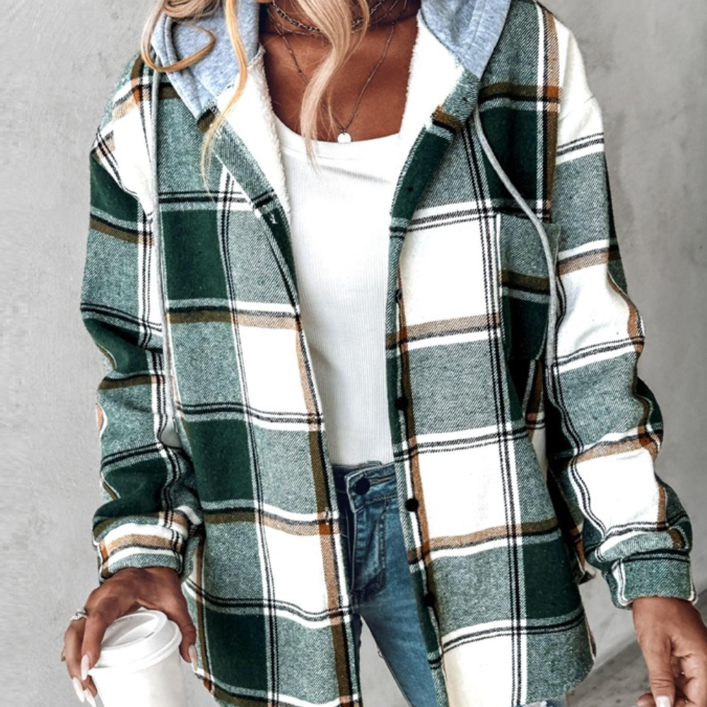 Stilla | Afslappet Ternet Kvinders Hoodie Jakke