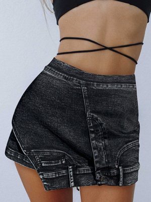 Stilla | Jean Lomme Nederdel Denim Shorts