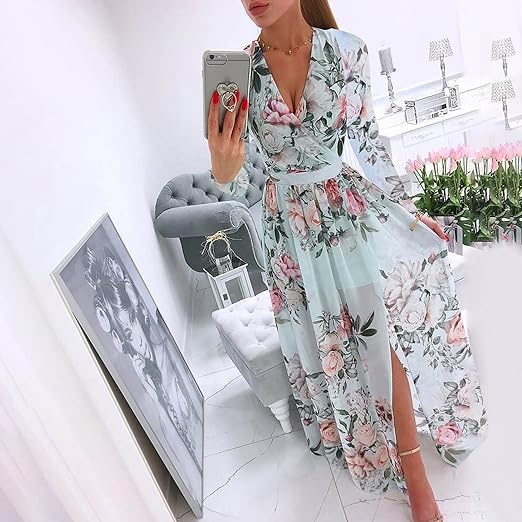 Stilla | Langærmet Vintage Maxi Kjole