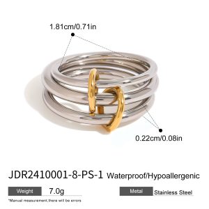Stilla | Rustfrit Stål Twin Simple Ring Online Hot Salg