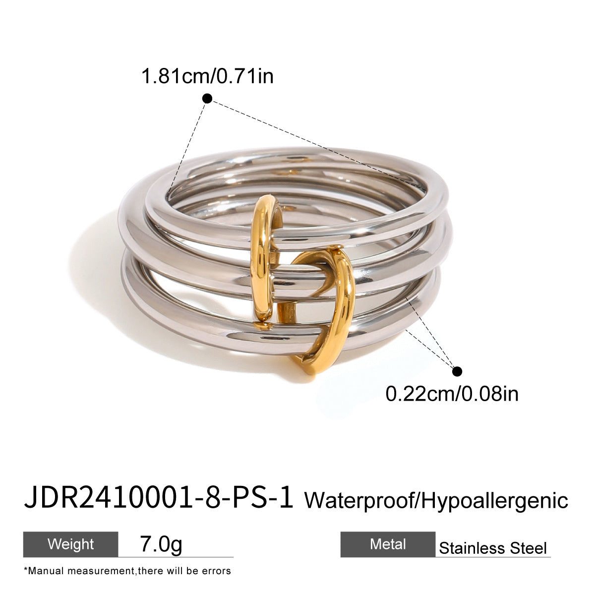 Stilla | Rustfrit Stål Twin Simple Ring Online Hot Salg