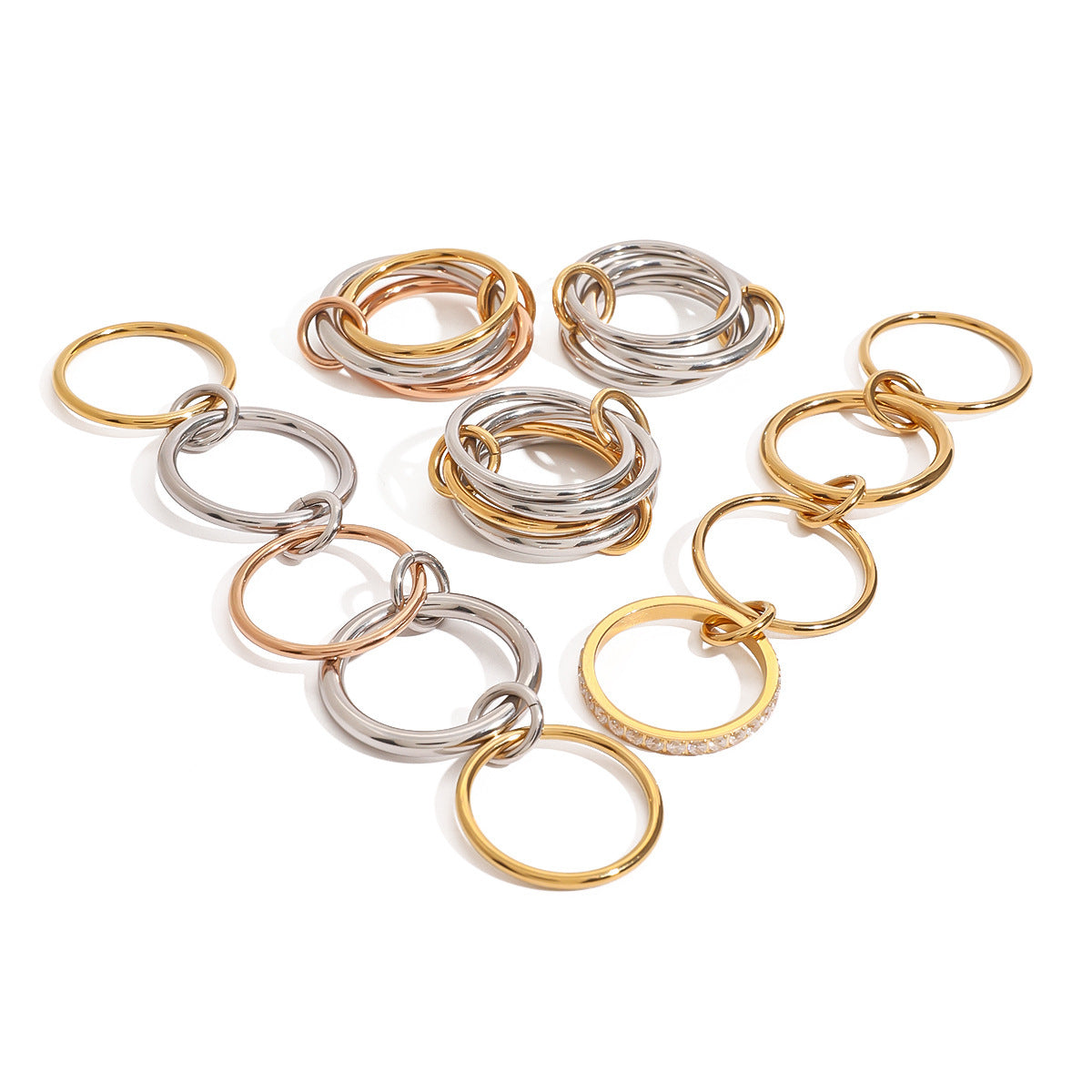 Stilla | Rustfrit Stål Twin Simple Ring Online Hot Salg