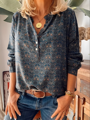 Stilla | Vinlese Bluse Med Halve Knapper
