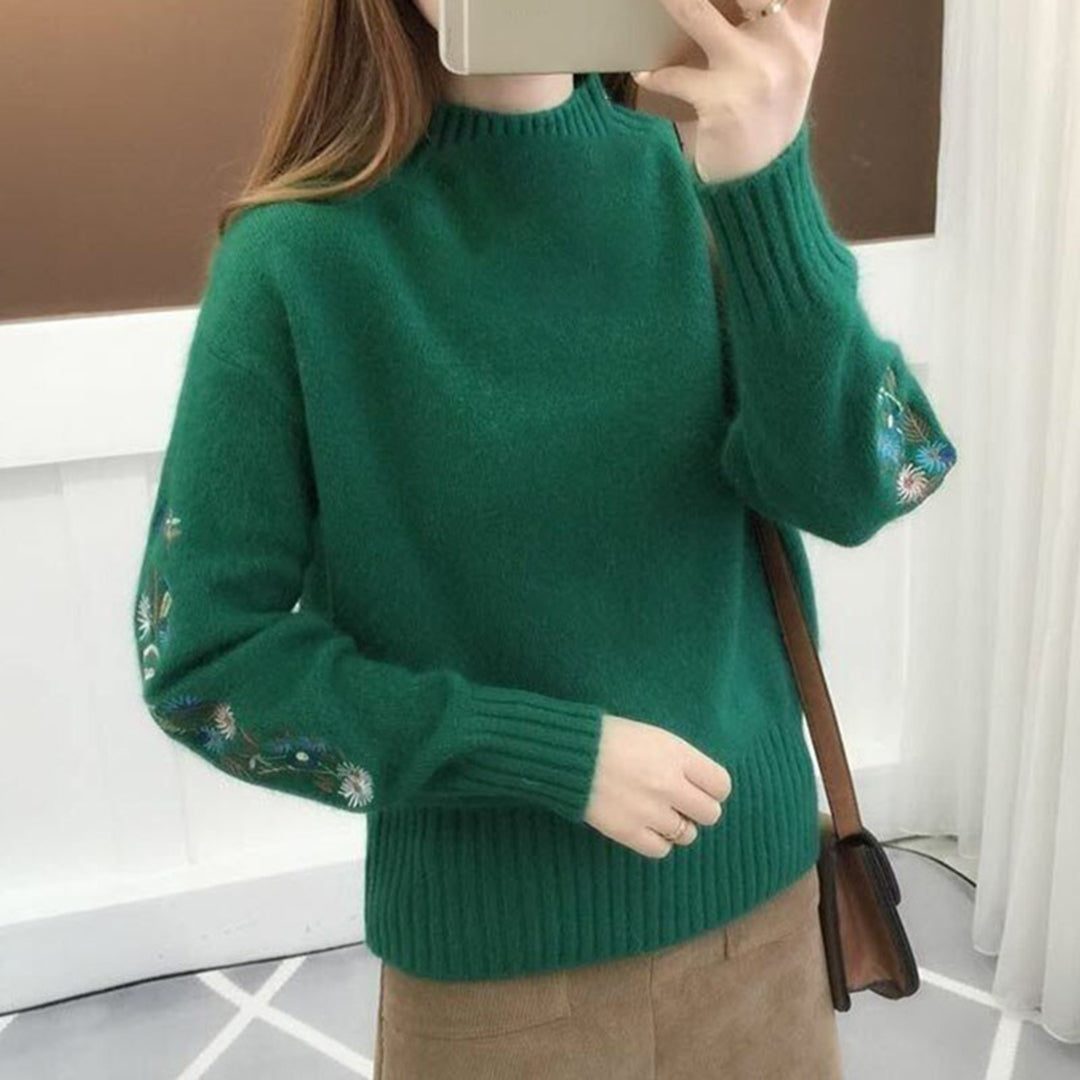 Stilla | Cashmerepullover med unikt blomsterdesign Udsalg