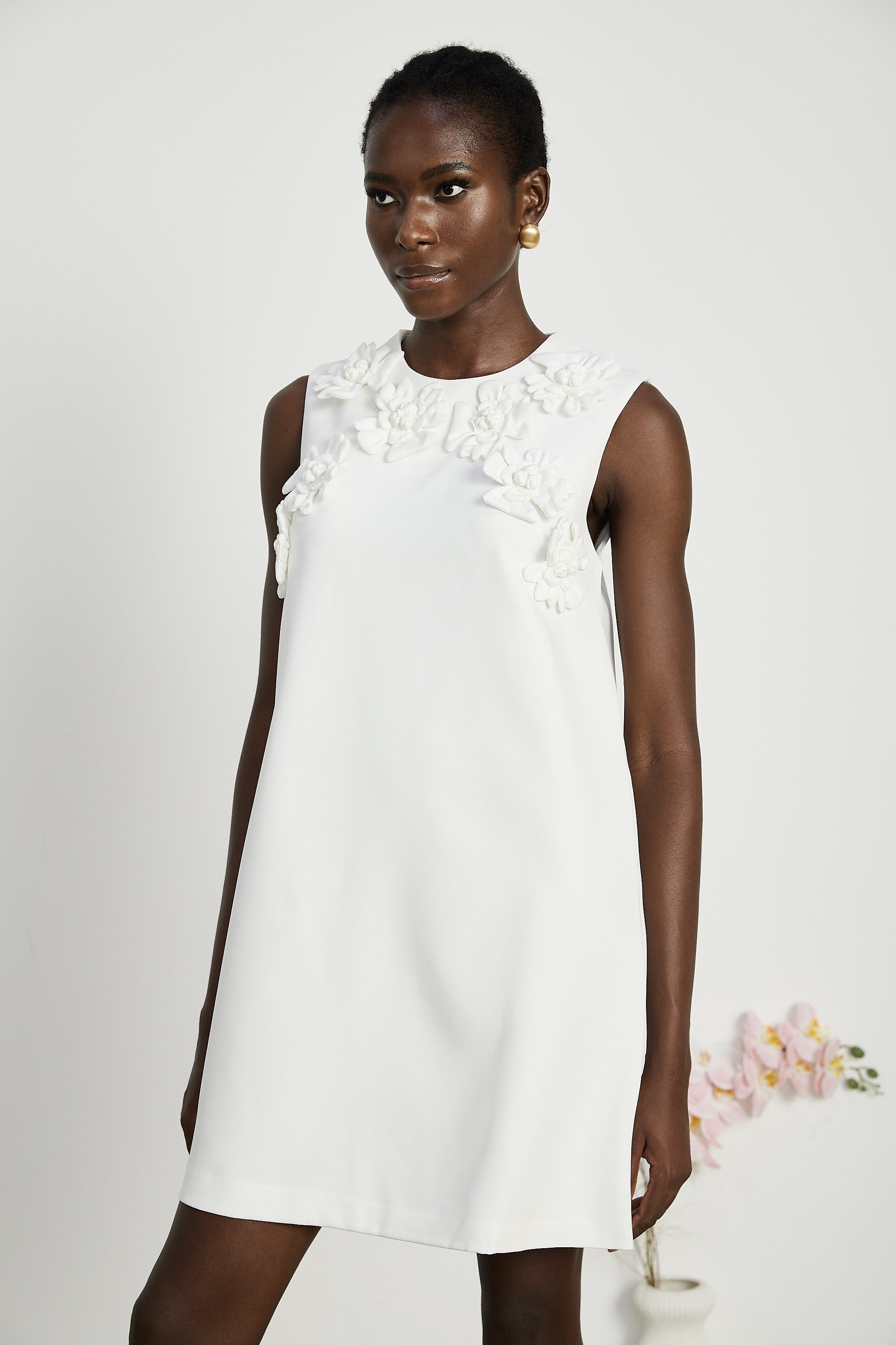 Stilla | Faux Blomster Mini Kjole
