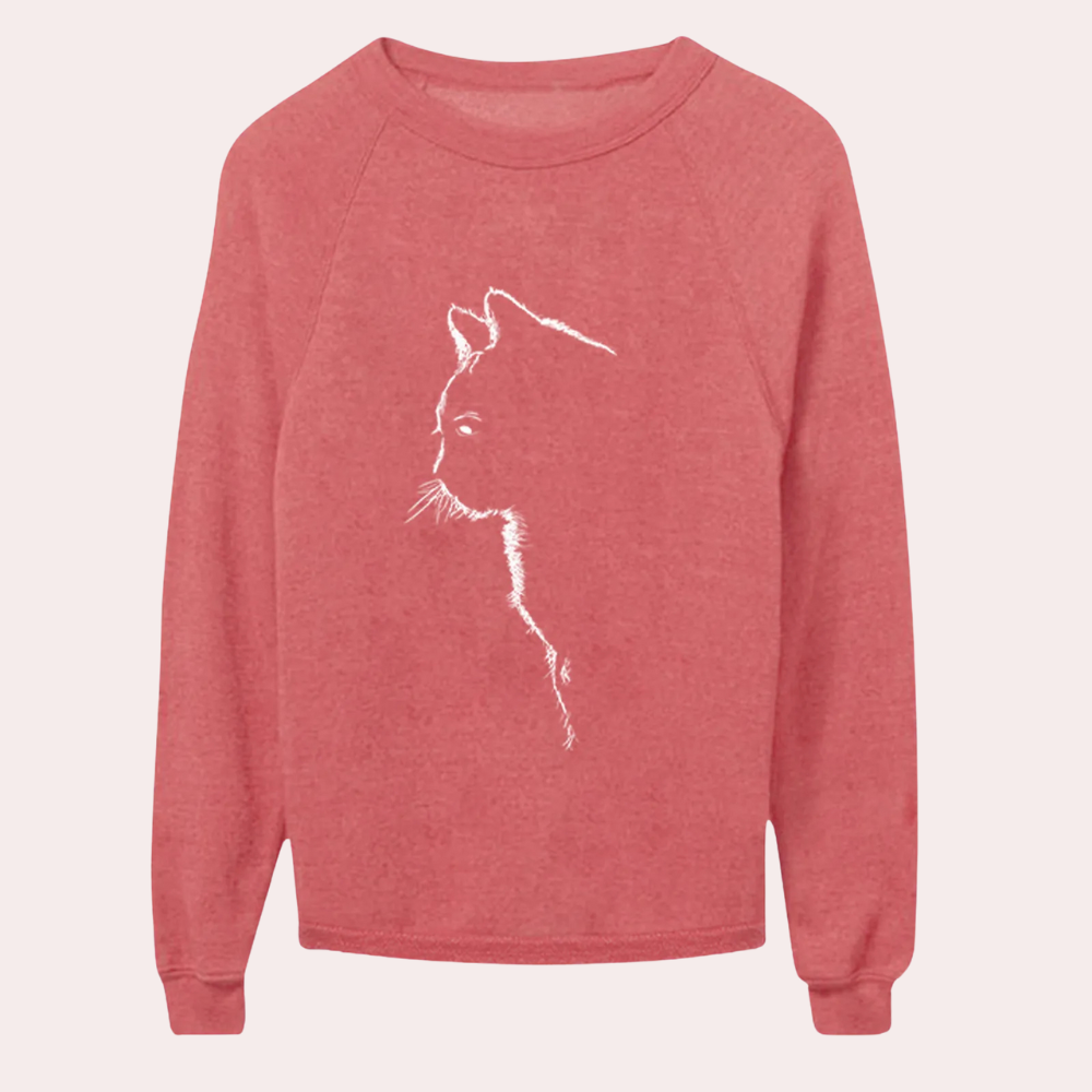 Stilla | Komfortabel Sweater med Kattedesign til Damer på udsalg