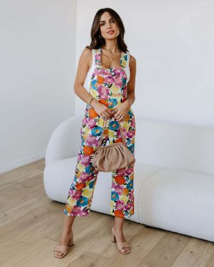 Stilla | Blomster Ærmeløs Jumpsuit