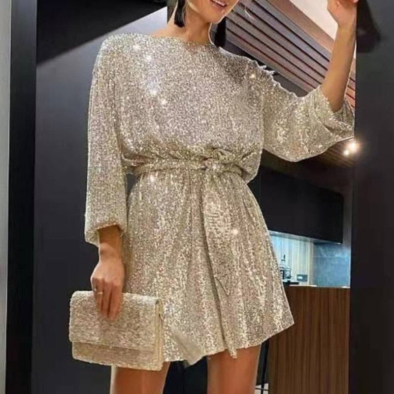Stilla | Damekjole Trendy Elegant Glitterkjole Til Kvinder
