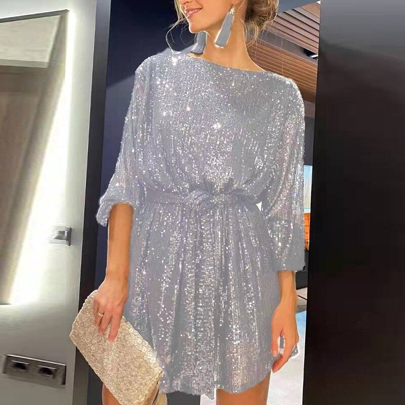 Stilla | Damekjole Trendy Elegant Glitterkjole Til Kvinder