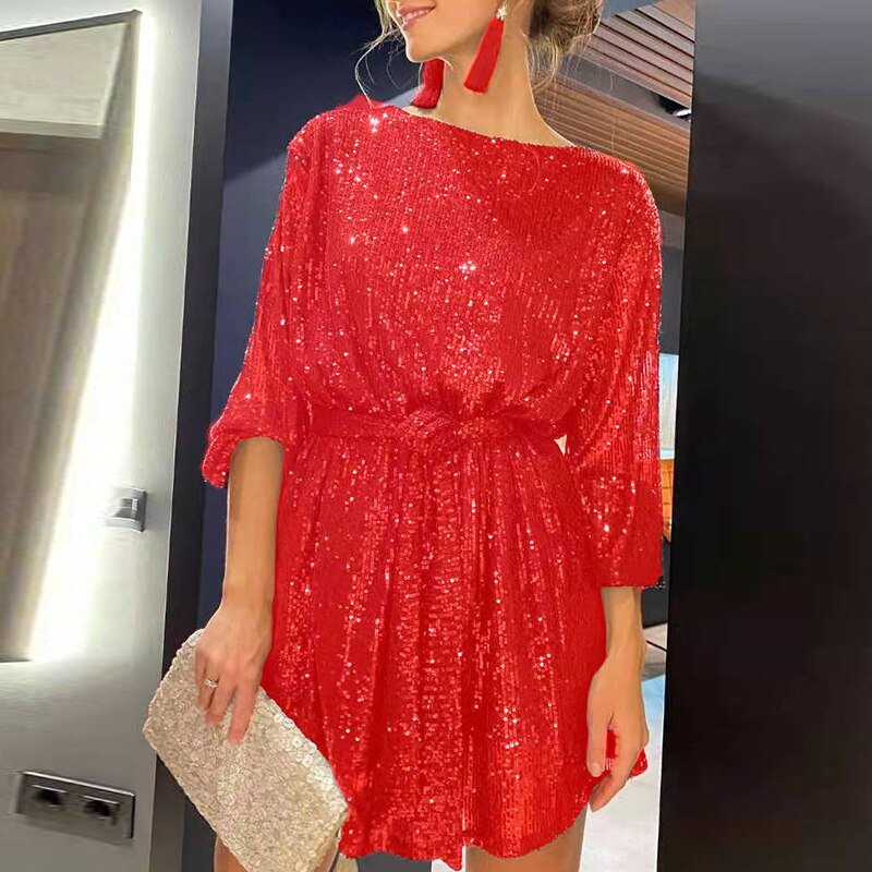 Stilla | Damekjole Trendy Elegant Glitterkjole Til Kvinder