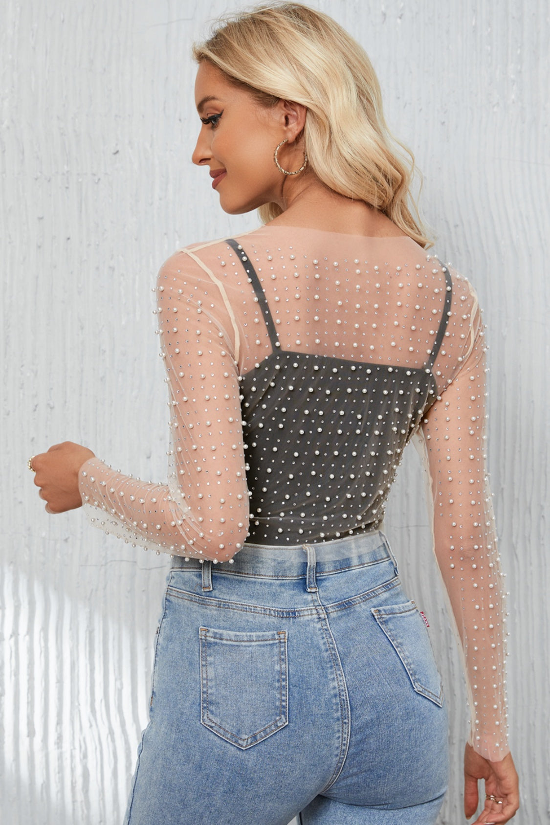Stilla | Langærmet Mesh Cropped Top