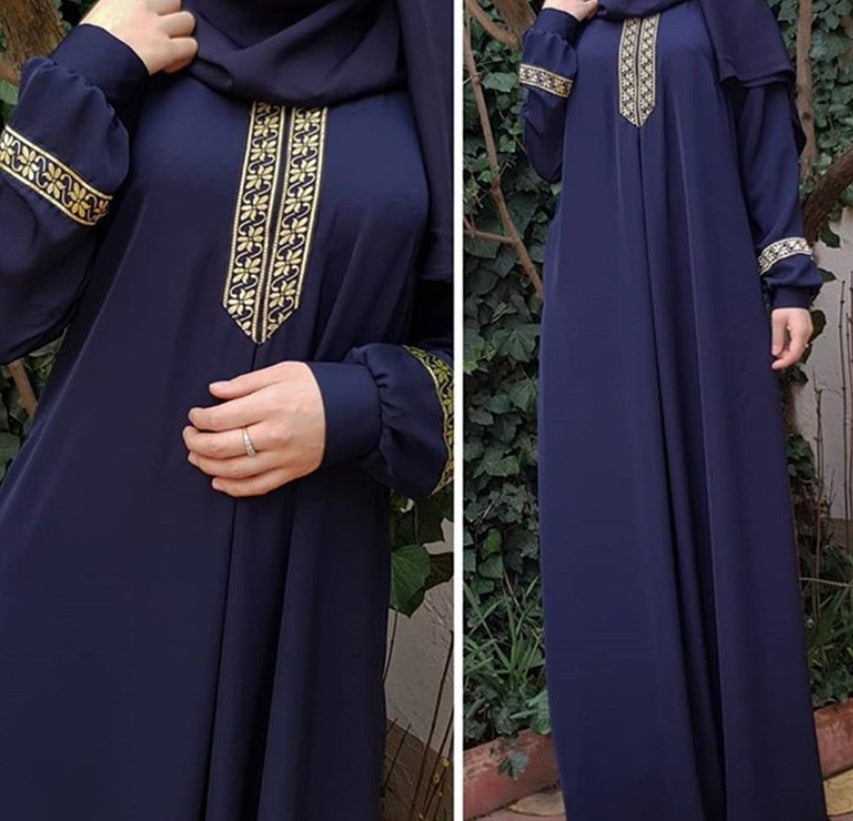Stilla | Plus Size Tryk Abaya Jilbab Muslimsk Maxikjole