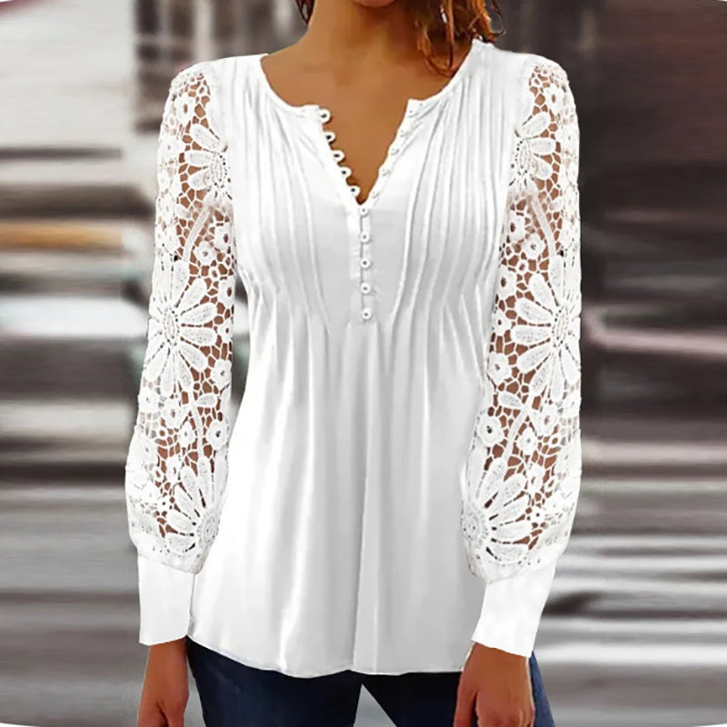 Stilla | Skulderbluse Med Blonder