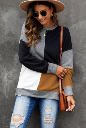 Stilla | Blok Rund Hals Sweatshirt