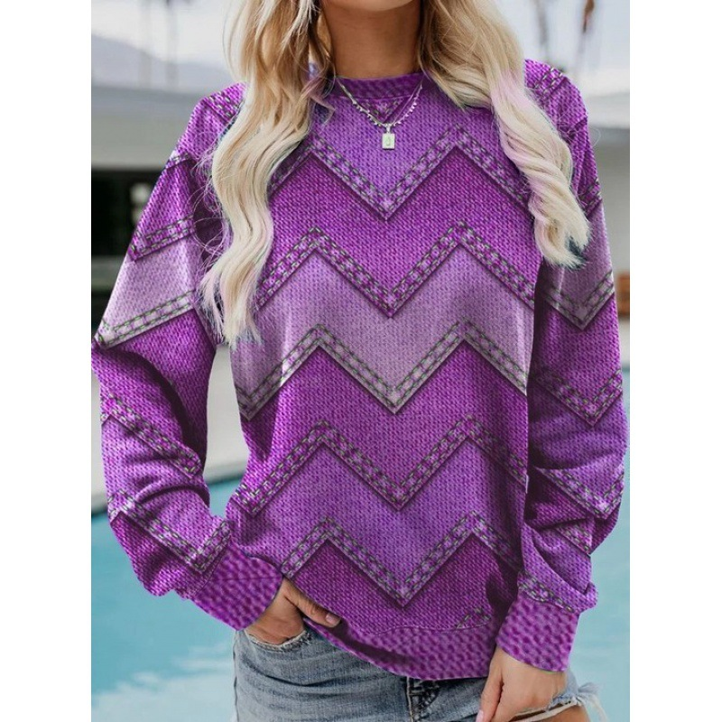 Stilla | Casual Sweatshirt Med Geometrisk Mønster Online